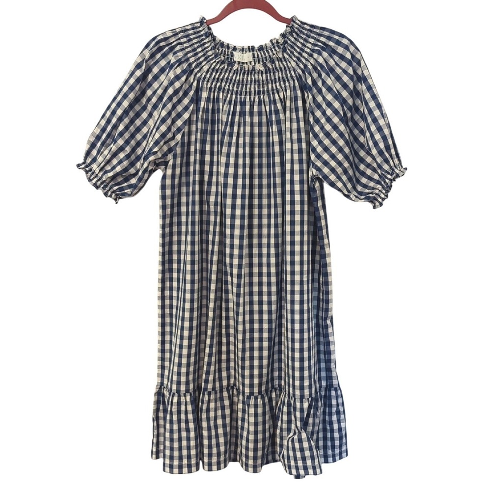 Lake Veranda Dress Gingham Navy White size Medium